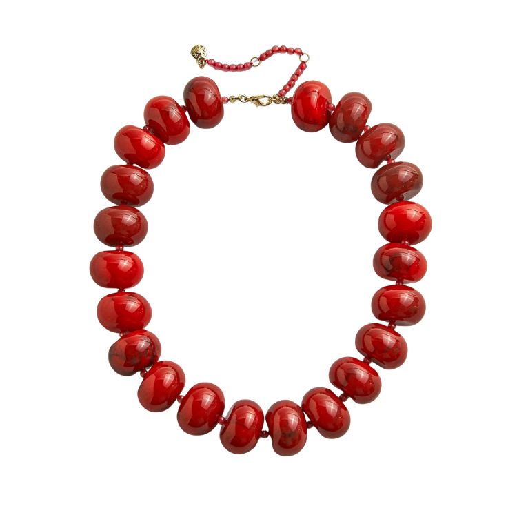 red beaded necklace