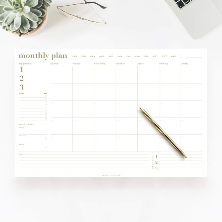 Undated Desk Calendar