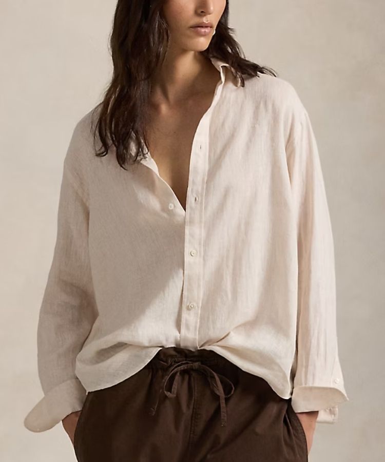 Oversize Fit Linen Shirt