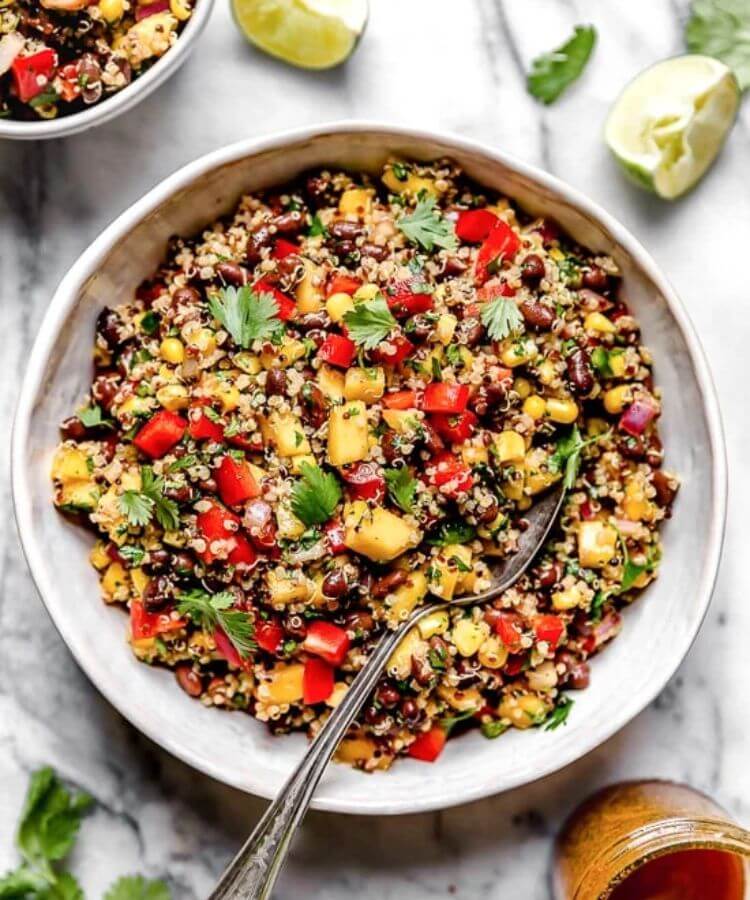 mango black bean quinoa summer salad recipe