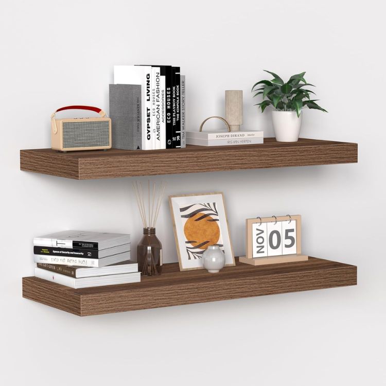 Walnut Floating Shelves