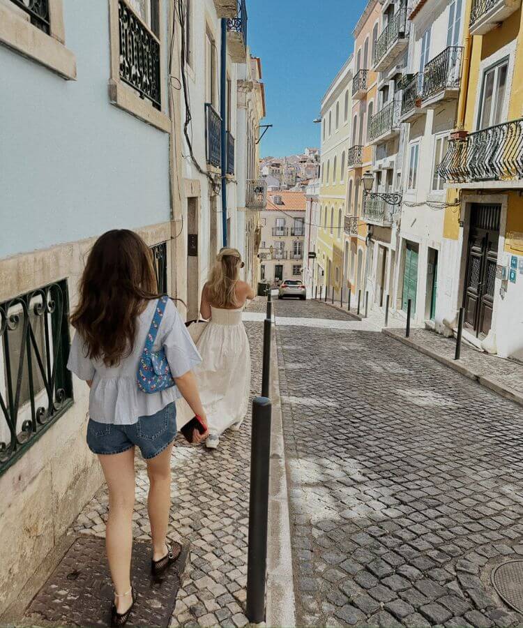 two women traveling