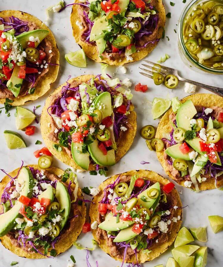 refried bean tostadas no cook recipe