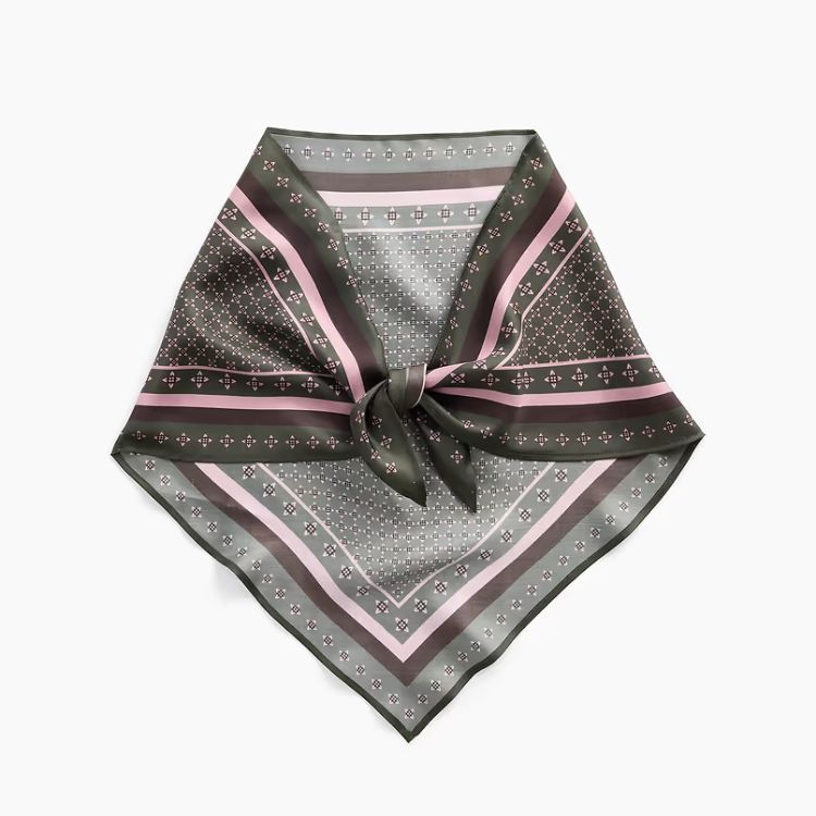 100% Silk Oversized Triangle Bandana Scarf