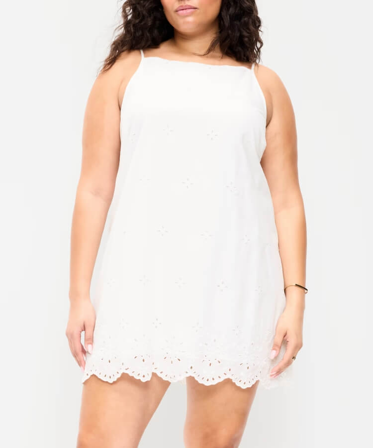 Apron-Neck Mini Shift Dress