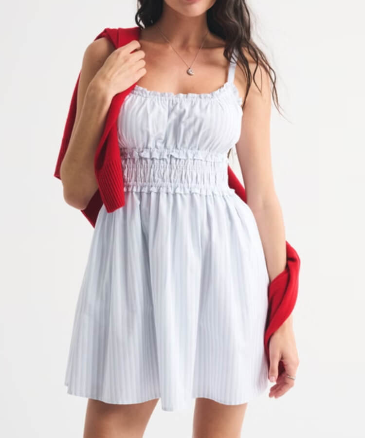 Bra-Free Smocked Waist Mini Dress