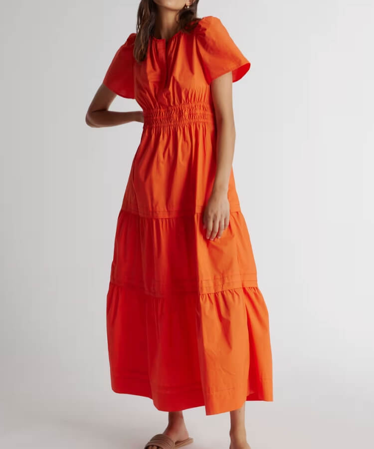 Poplin Tiered Maxi Dress