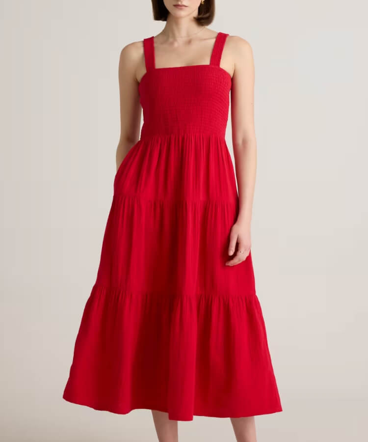 Smocked Sleeveless Maxi Dress