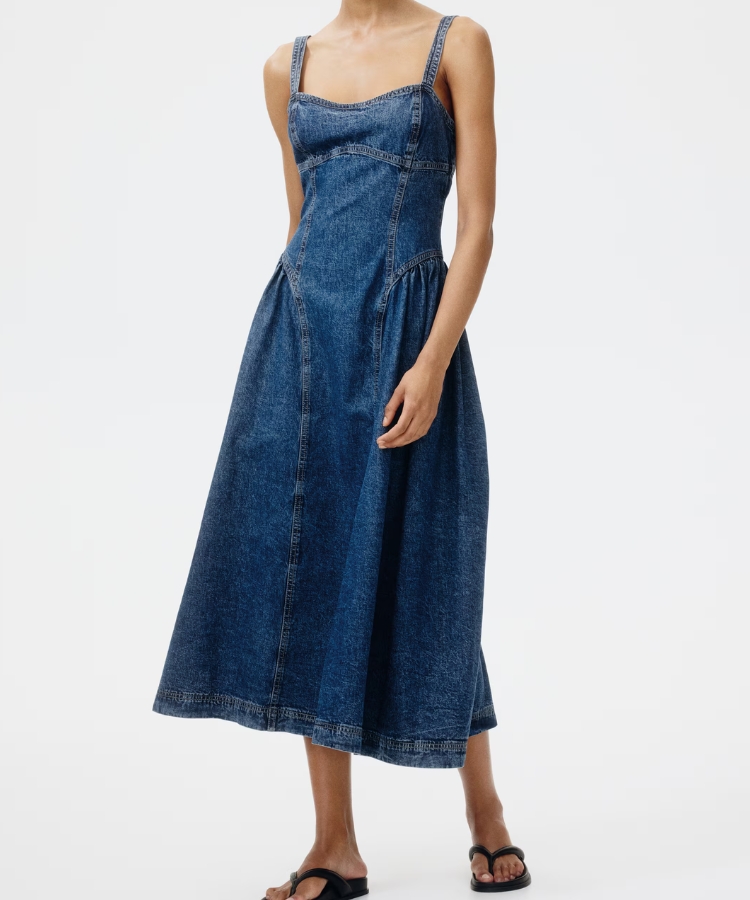 Flare Skirt Denim Dress