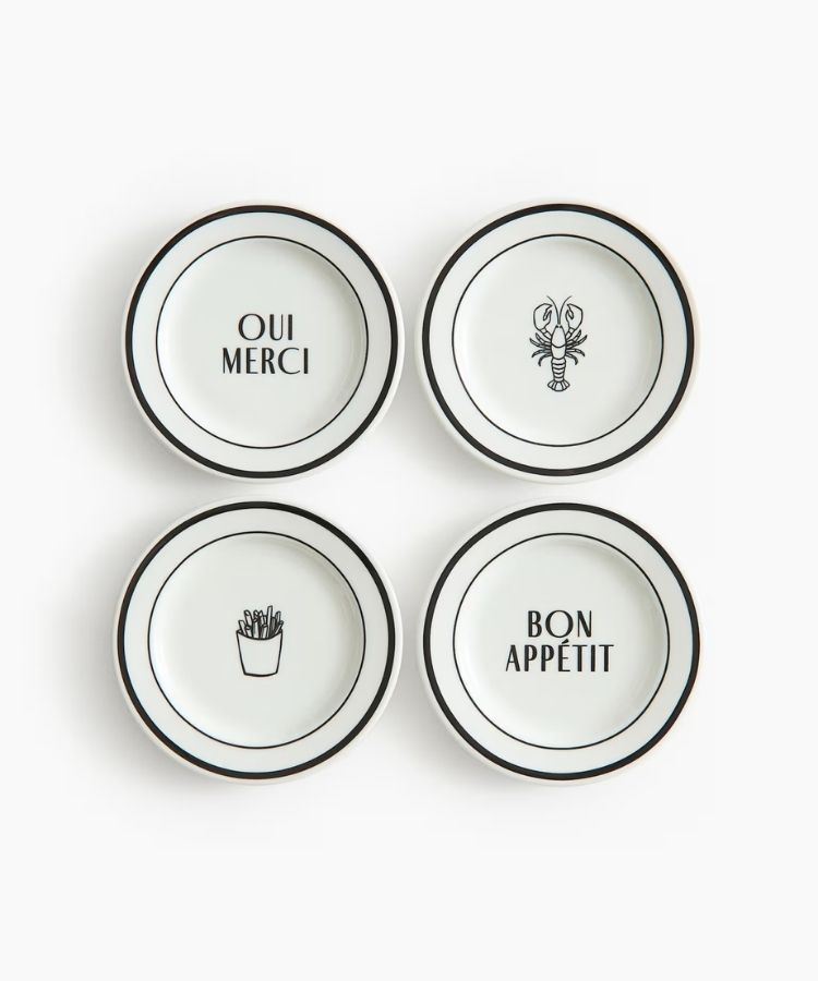 4-Pack Small Porcelain Plates