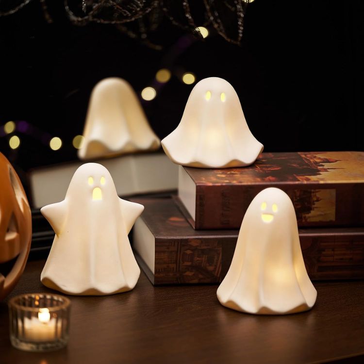 Light Up Ceramic Ghosts