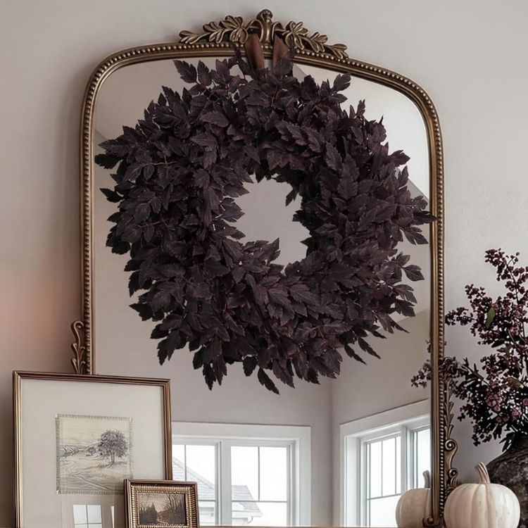 24 Inch Plum Leaves Wreath