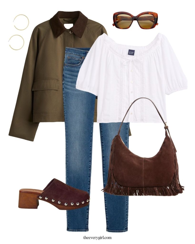 skinny jeans with barn jacket fall outfit