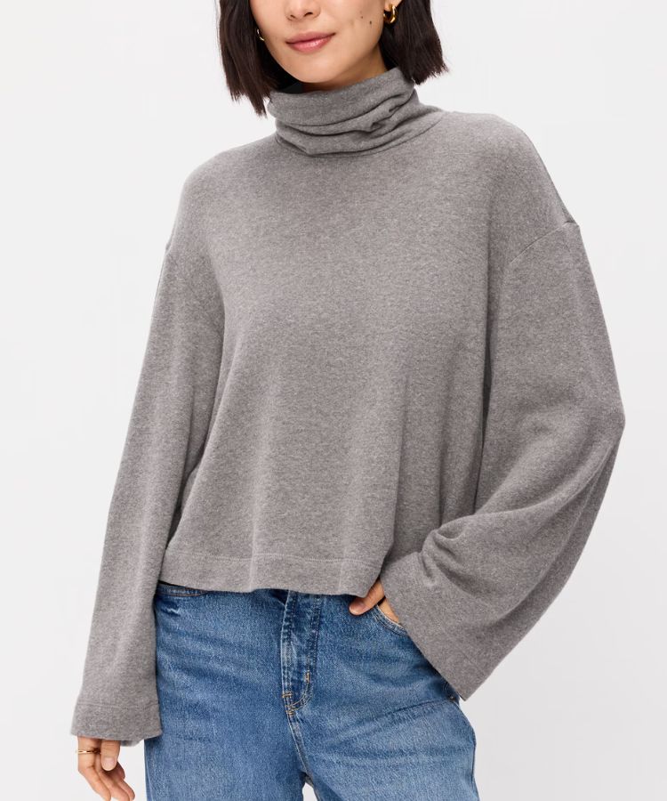 Long-Sleeve Oversized Turtleneck Sweater