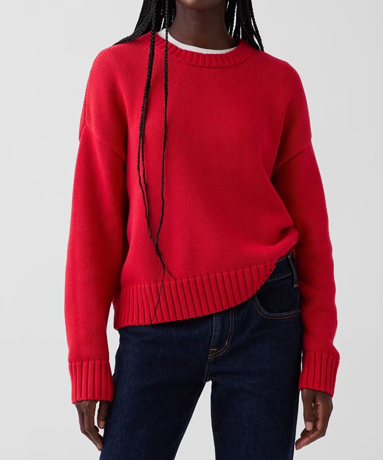 100% Cotton Oversized Crop Sweater