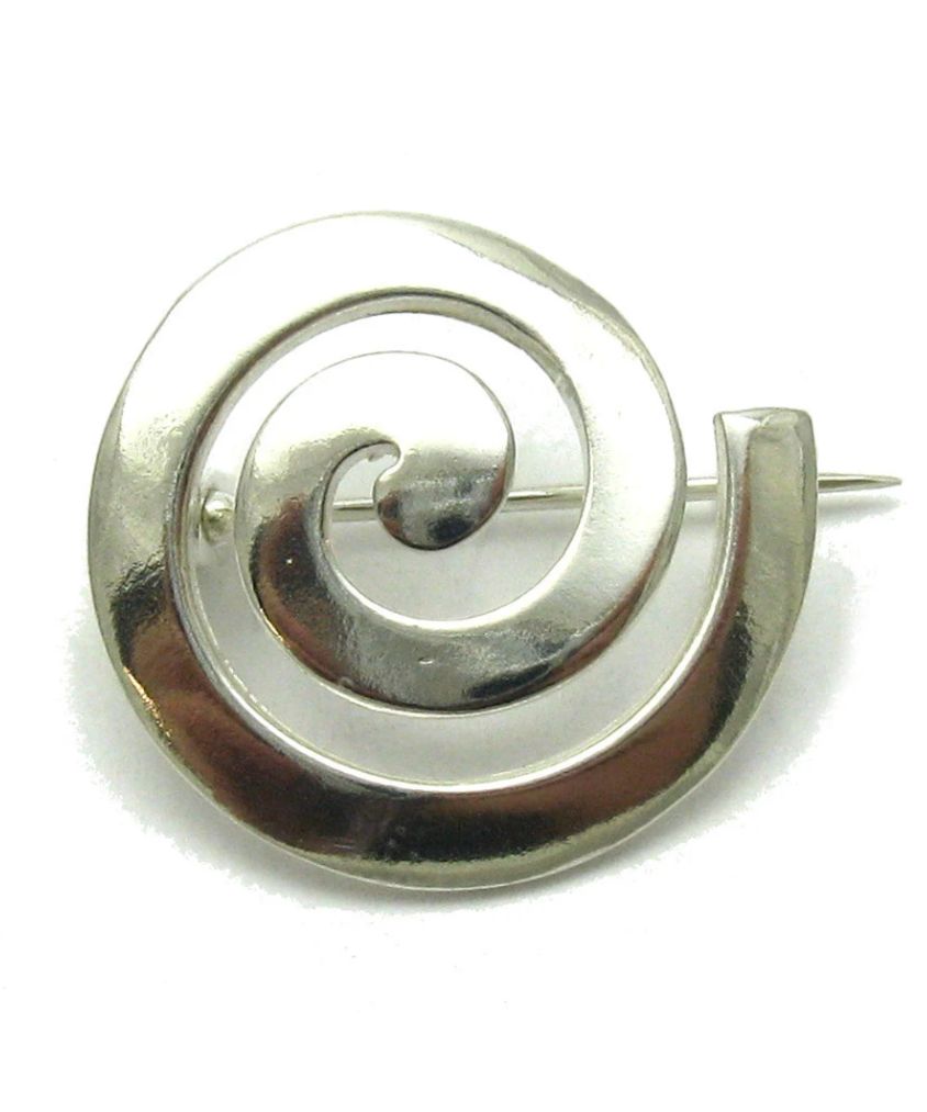Silver Spiral Brooch