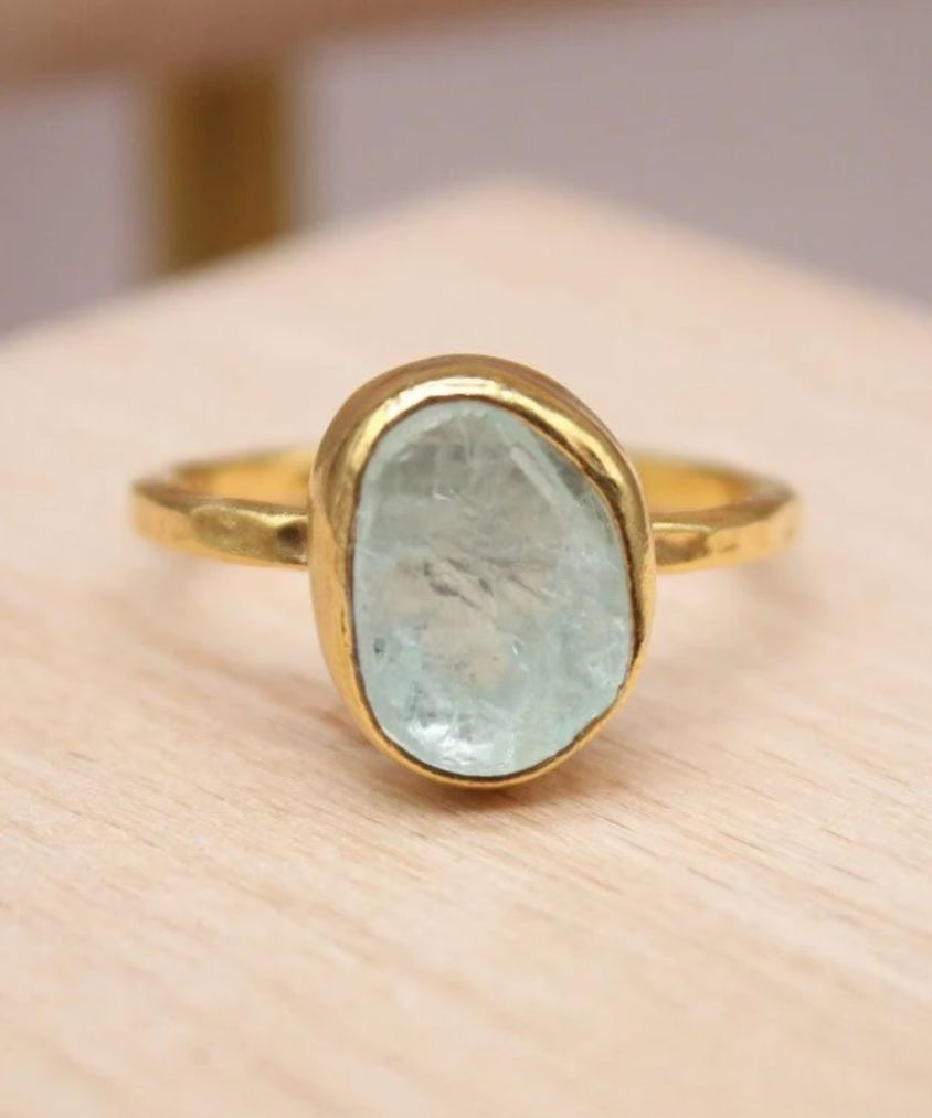Raw Aquamarine Ring