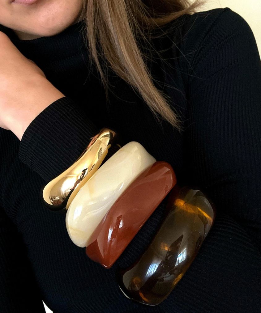 Resin Bangle Bracelet Set