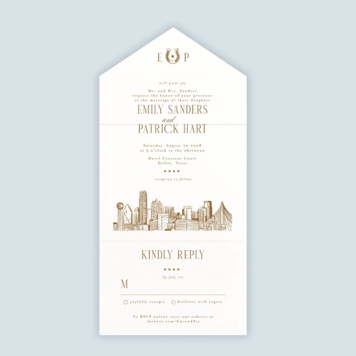 Skyline All-in-One Wedding Invitations