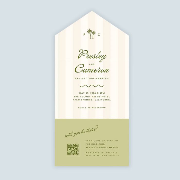 Cabana Stripes All-in-One Wedding Invitations