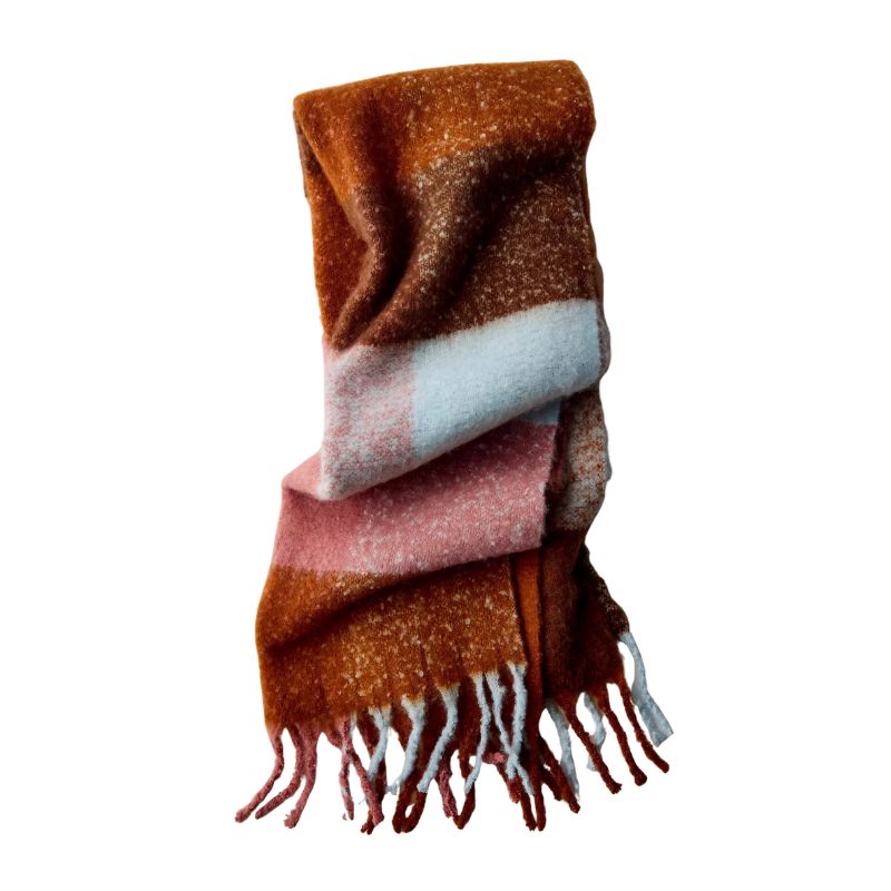 Multicolor Check Blanket Scarf