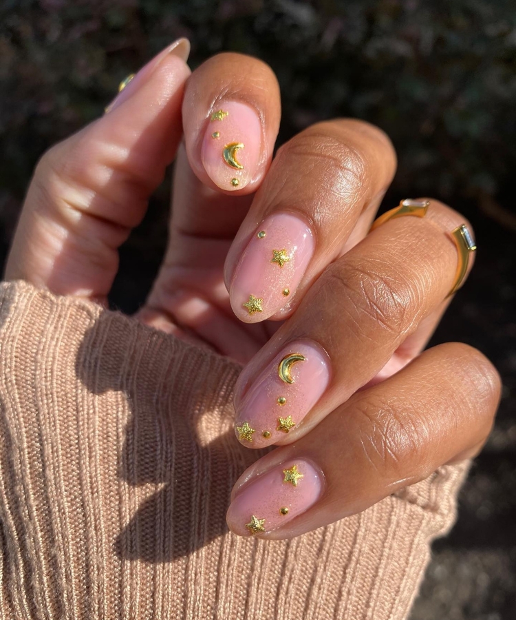 celestial manicure halloween nail ideas