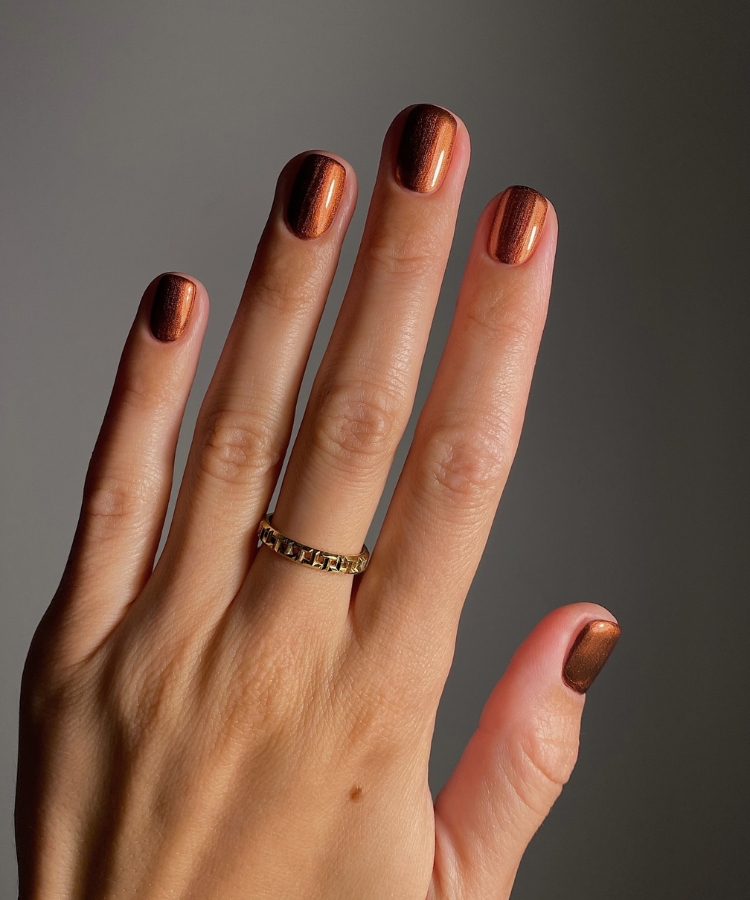 burnt orange halloween nail ideas