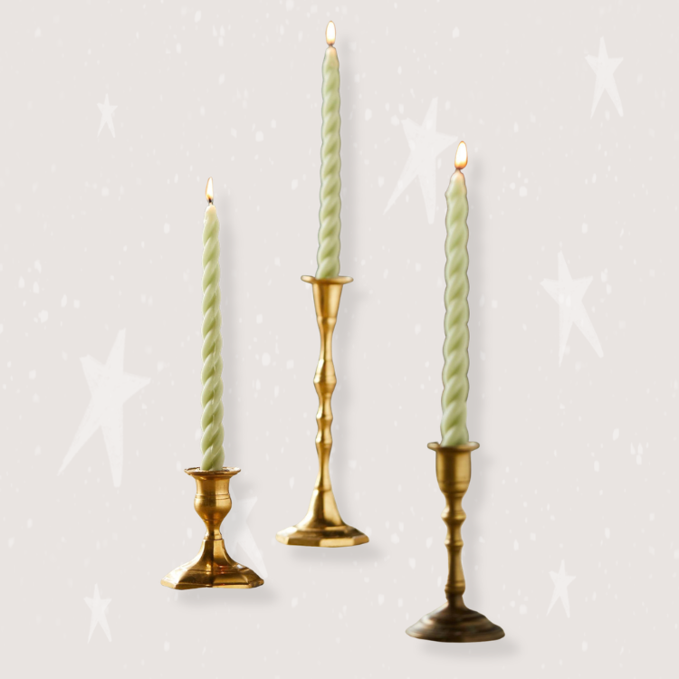 Twisty Taper Candles, Set of 3