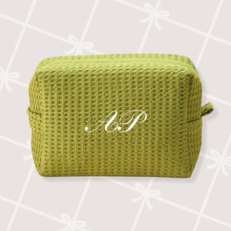 Monogram Waffle Pouch
