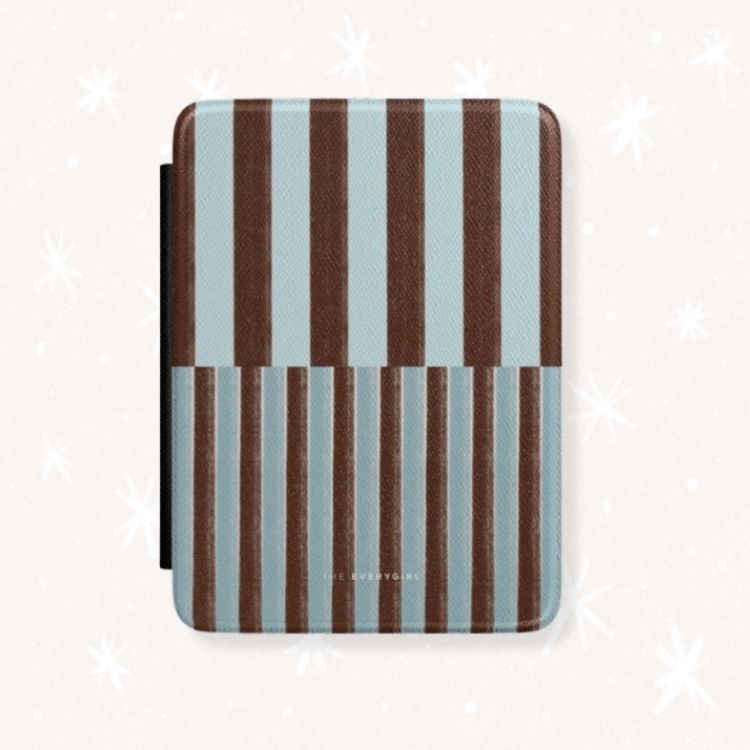 Brown and Blue Stripe Kindle Case