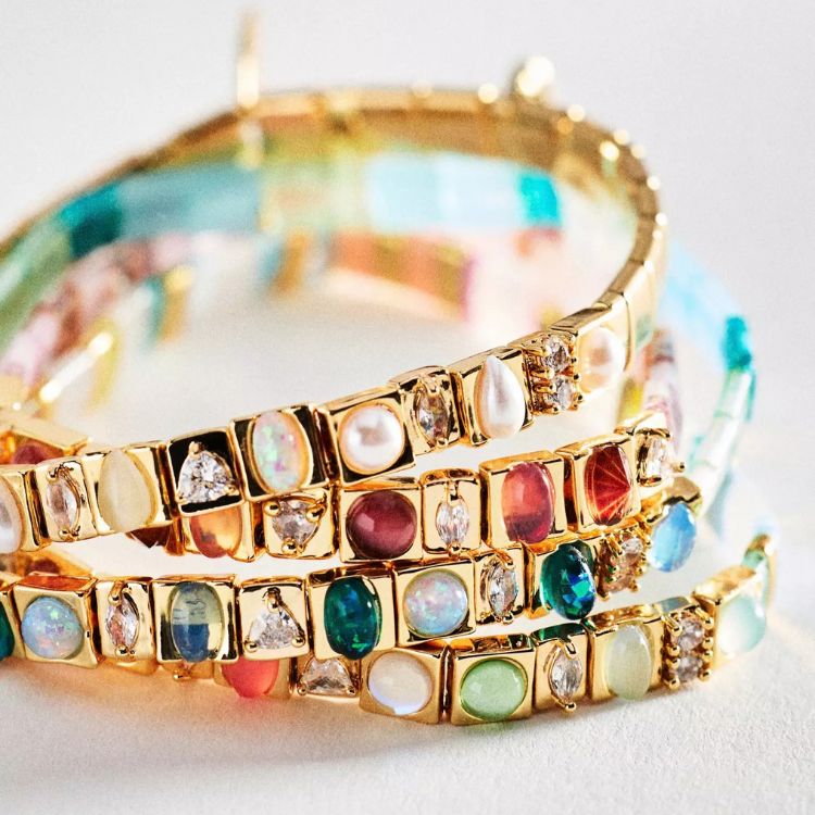 Colorful Beaded Chicklet Stretch Bracelet