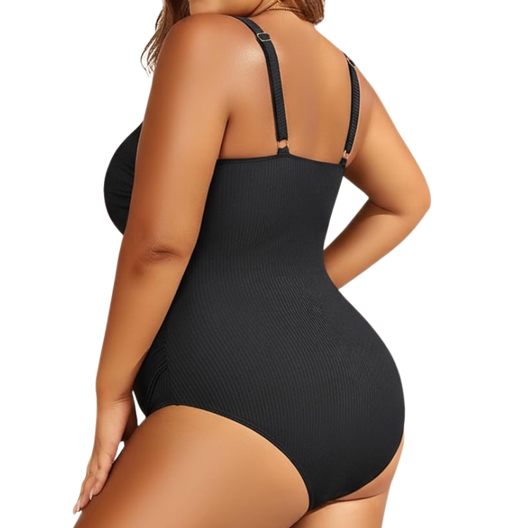 Ribbed Square Neck Swimsuit