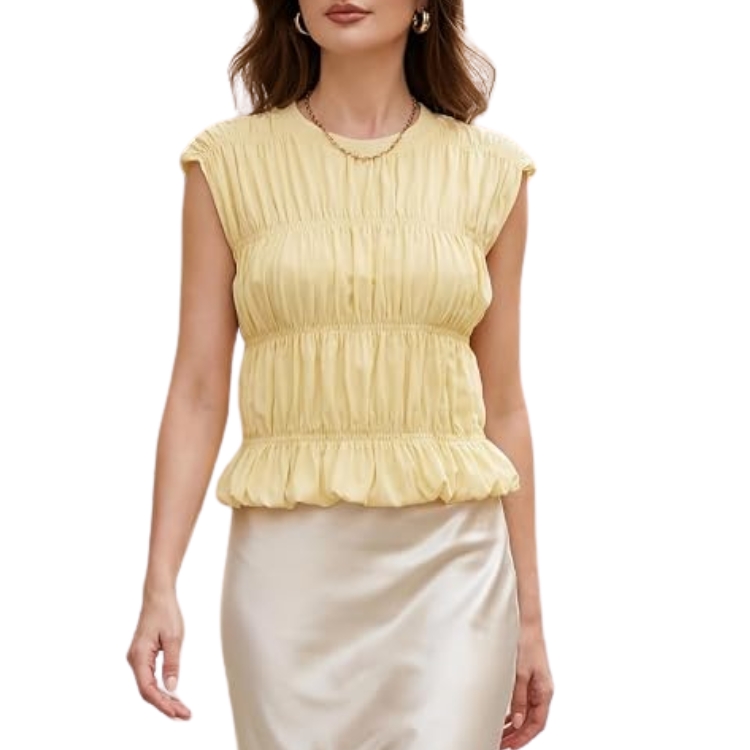 Tiered Shirred Bubble Top