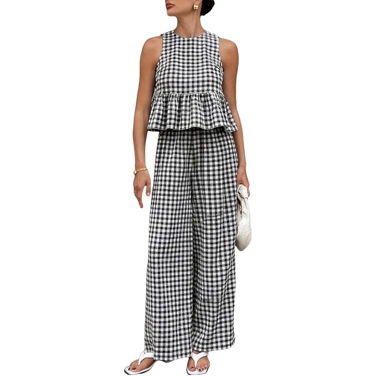 Gingham Tank Top & Pants Set