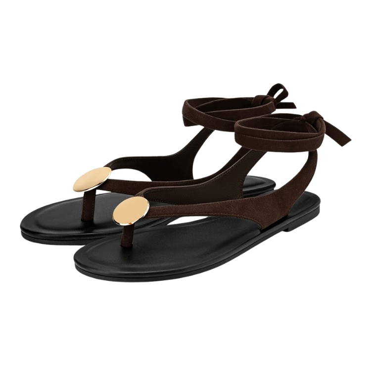 Suede Flat Sandals