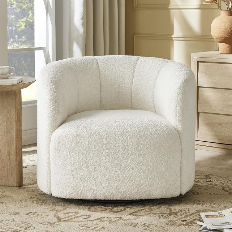 Boucle Swivel Accent Chair