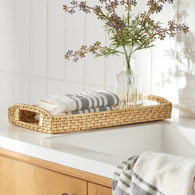 Woven Bathroom Tray