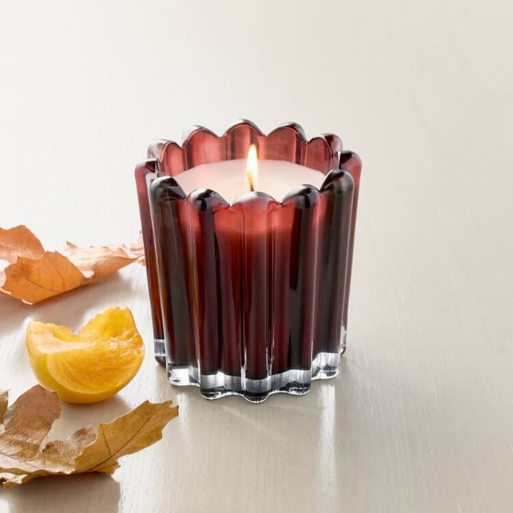 Ribbed Glass Jar Candle