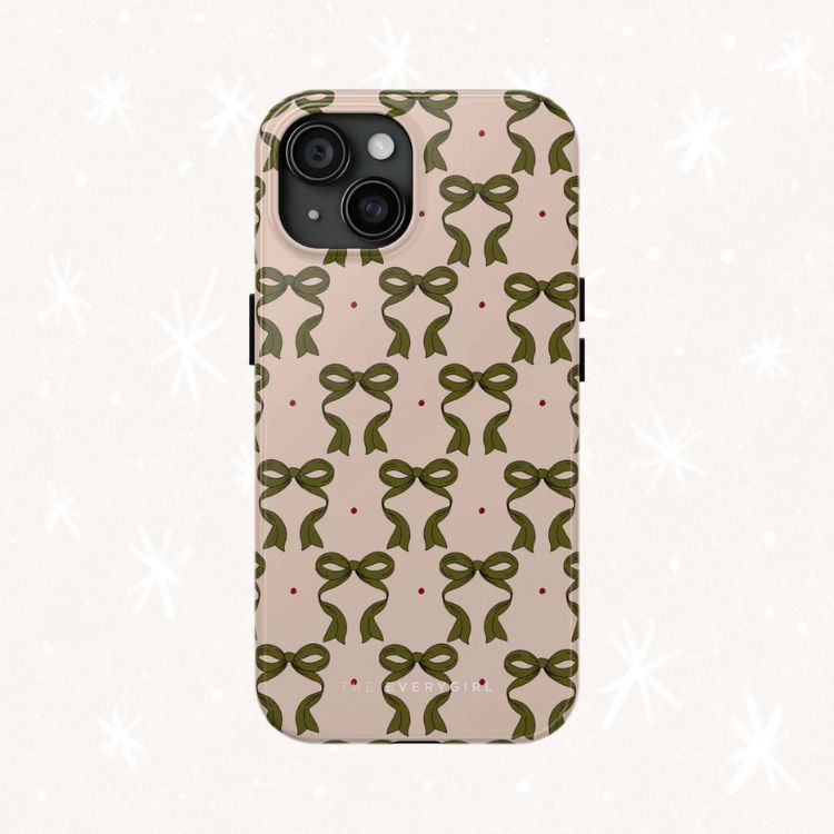 Pink & Green Bow Phone Case