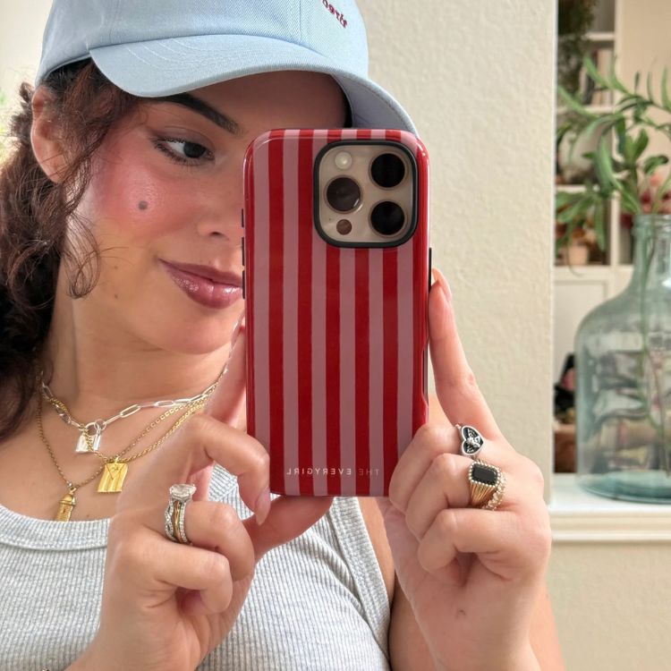 Red & Pink Stripes Phone Case