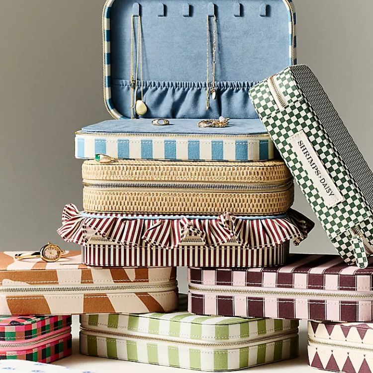 Patterned Travel Jewelry Case