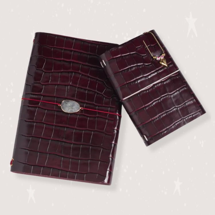 Handmade Croc-Embossed Leather Journal Cover