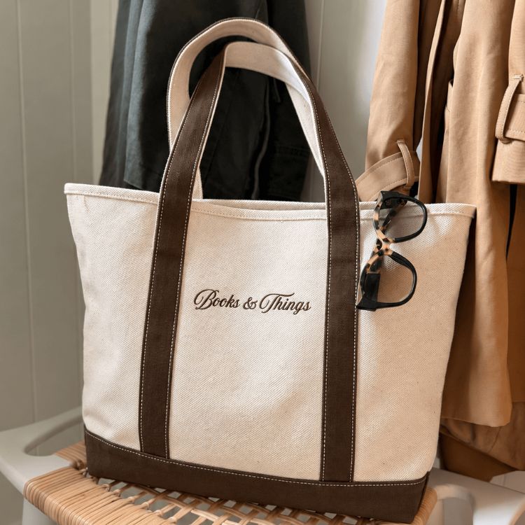 Books & Things Zippered Tote Bag