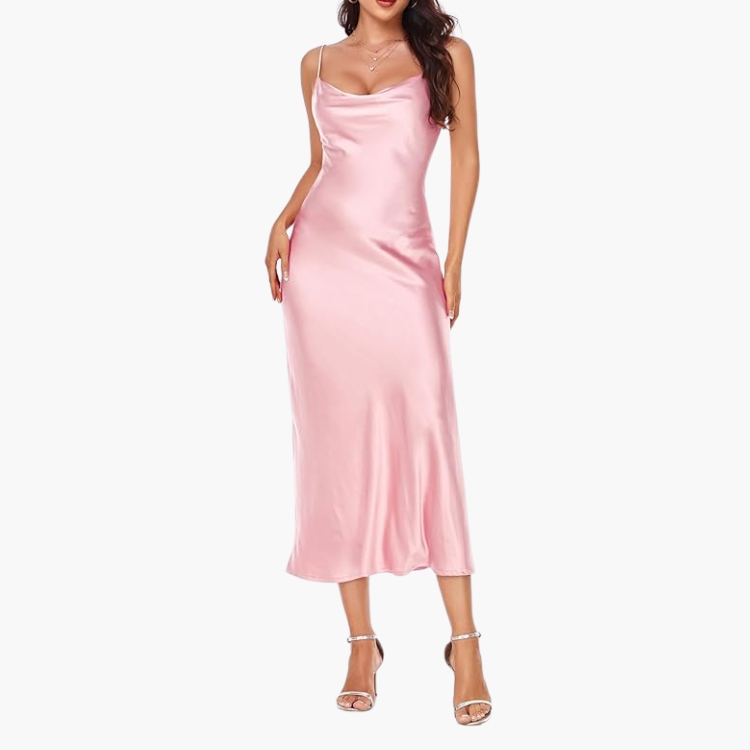 Pink Slip Midi Dress