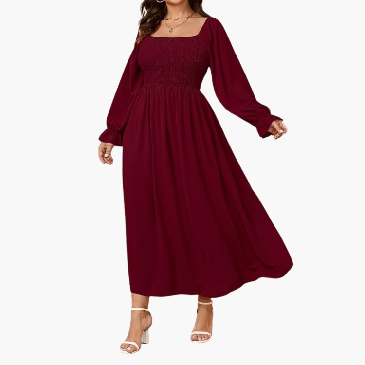 Red Long-Sleeve Dress