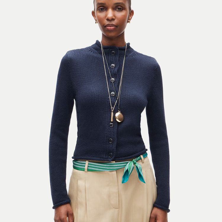 Rollneck Reversible Cardigan