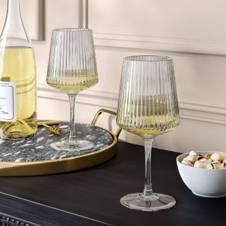 Ribbed Wine Glass