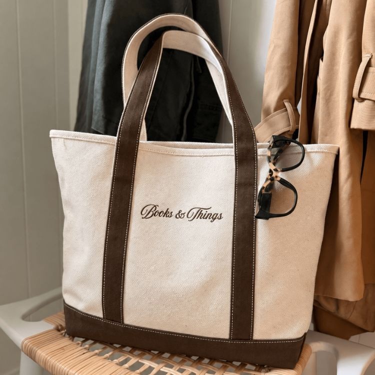 Books & Things Zippered Tote Bag
