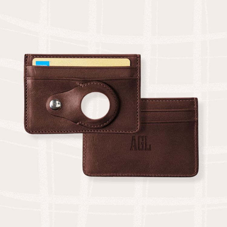 Leather Card Case with AirTag Holder