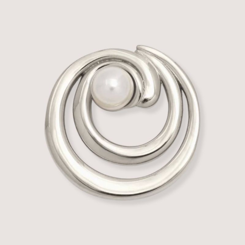 Swirl Pearl Brooch